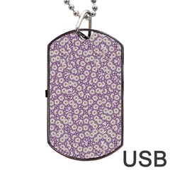 Ditsy Floral Pattern Dog Tag Usb Flash (two Sides) by dflcprints