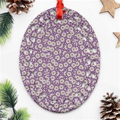 Ditsy Floral Pattern Ornament (oval Filigree) by dflcprints