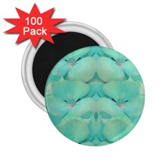 Green Fantasy Flower In Beautiful Festive Style 2 25  Magnets (100 Pack)  by pepitasart