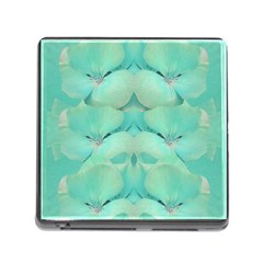 Green Fantasy Flower In Beautiful Festive Style Memory Card Reader (square) by pepitasart