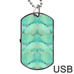 Green Fantasy Flower In Beautiful Festive Style Dog Tag Usb Flash (one Side) by pepitasart