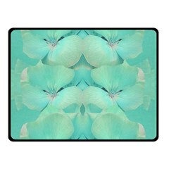 Green Fantasy Flower In Beautiful Festive Style Double Sided Fleece Blanket (small)  by pepitasart