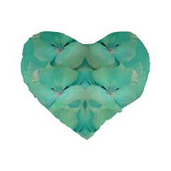 Green Fantasy Flower In Beautiful Festive Style Standard 16  Premium Flano Heart Shape Cushions by pepitasart