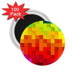 Abstract Background Square Colorful 2 25  Magnets (100 Pack)  by Nexatart