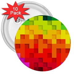 Abstract Background Square Colorful 3  Buttons (10 Pack)  by Nexatart