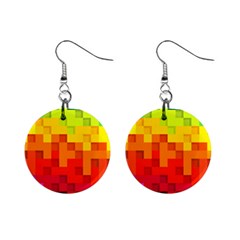 Abstract Background Square Colorful Mini Button Earrings by Nexatart