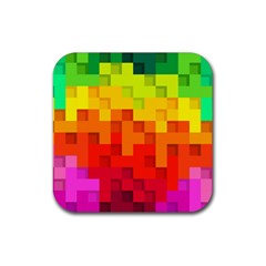 Abstract Background Square Colorful Rubber Coaster (square)  by Nexatart