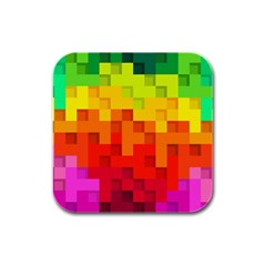 Abstract Background Square Colorful Rubber Square Coaster (4 Pack)  by Nexatart