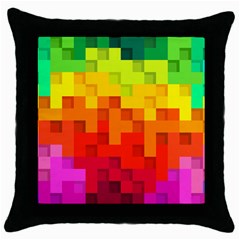 Abstract Background Square Colorful Throw Pillow Case (black) by Nexatart