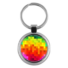 Abstract Background Square Colorful Key Chains (round)  by Nexatart