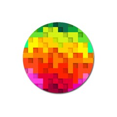 Abstract Background Square Colorful Magnet 3  (round) by Nexatart