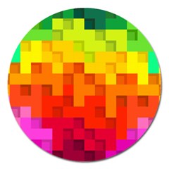 Abstract Background Square Colorful Magnet 5  (round) by Nexatart