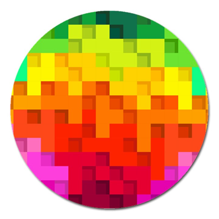 Abstract Background Square Colorful Magnet 5  (Round)