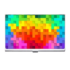 Abstract Background Square Colorful Business Card Holders by Nexatart