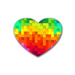 Abstract Background Square Colorful Rubber Coaster (heart)  by Nexatart