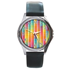 Background Colorful Abstract Round Metal Watch by Nexatart