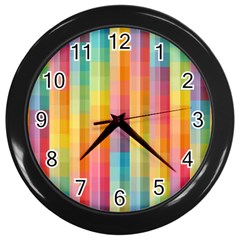 Background Colorful Abstract Wall Clocks (black) by Nexatart