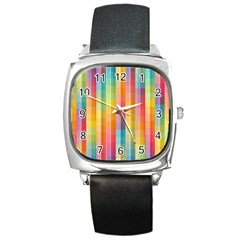 Background Colorful Abstract Square Metal Watch by Nexatart