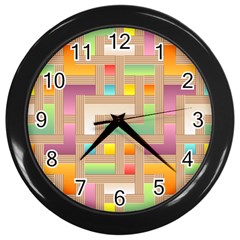 Abstract Background Colorful Wall Clocks (black) by Nexatart