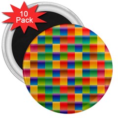 Background Colorful Abstract 3  Magnets (10 Pack)  by Nexatart