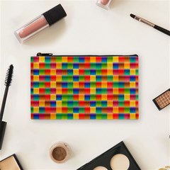 Background Colorful Abstract Cosmetic Bag (small)  by Nexatart