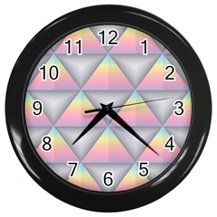 Background Colorful Triangle Wall Clocks (black) by Nexatart