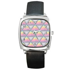 Background Colorful Triangle Square Metal Watch by Nexatart