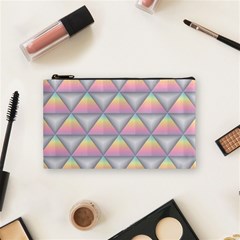 Background Colorful Triangle Cosmetic Bag (small)  by Nexatart