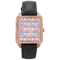 Background Colorful Triangle Rose Gold Leather Watch  by Nexatart