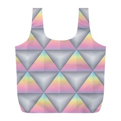 Background Colorful Triangle Full Print Recycle Bags (l)  by Nexatart