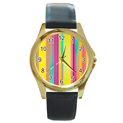 Background Colorful Abstract Round Gold Metal Watch by Nexatart