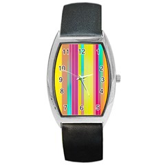 Background Colorful Abstract Barrel Style Metal Watch by Nexatart