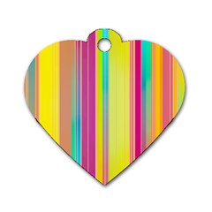 Background Colorful Abstract Dog Tag Heart (one Side)