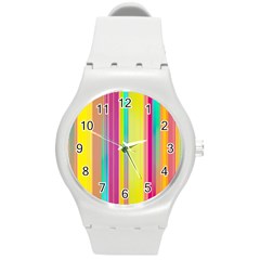 Background Colorful Abstract Round Plastic Sport Watch (m) by Nexatart