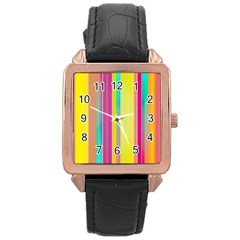 Background Colorful Abstract Rose Gold Leather Watch  by Nexatart