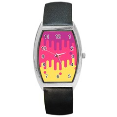 Background Image Barrel Style Metal Watch by Nexatart