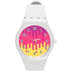 Background Image Round Plastic Sport Watch (m) by Nexatart