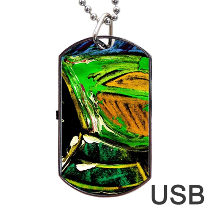 Lillies In The Terracota Vase 5 Dog Tag USB Flash (One Side)