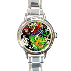 Lillies In The Terracotta Vase 1 Round Italian Charm Watch by bestdesignintheworld