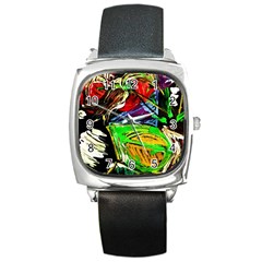 Lillies In The Terracotta Vase 1 Square Metal Watch by bestdesignintheworld