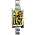 spring ornaments Rectangle Italian Charm Watch Front