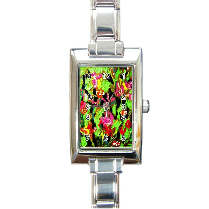 spring ornaments Rectangle Italian Charm Watch