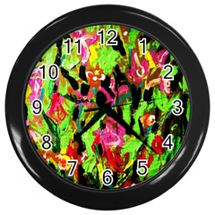 Spring Ornaments Wall Clocks (black) by bestdesignintheworld