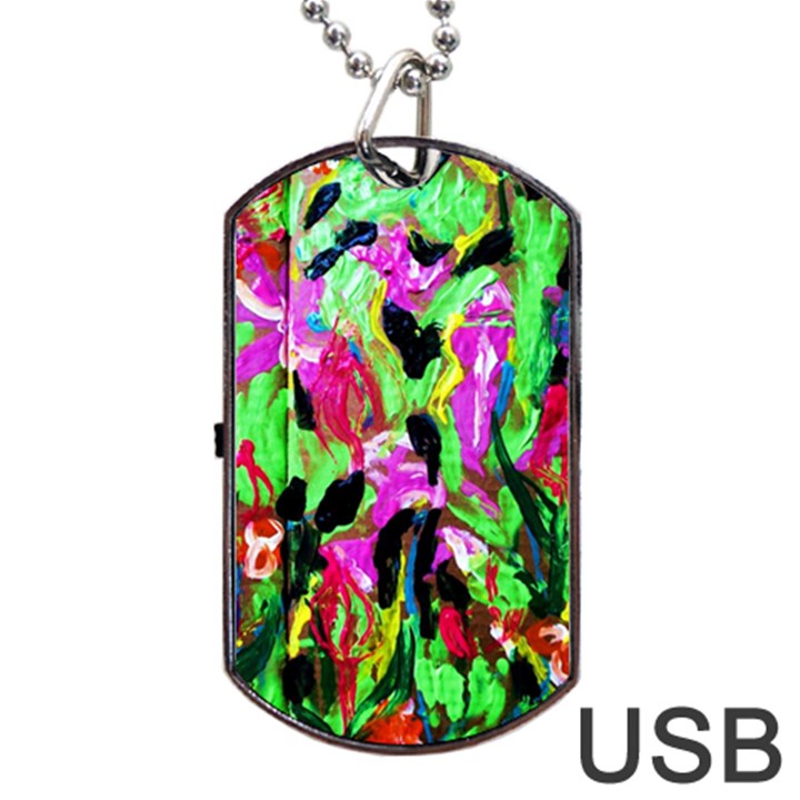 spring ornaments-2 Dog Tag USB Flash (One Side)