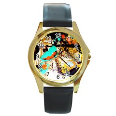 Fragrance Of Kenia 3 Round Gold Metal Watch