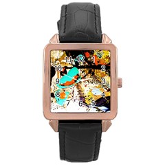 Fragrance Of Kenia 3 Rose Gold Leather Watch 