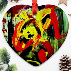 Fish And Bread-1/1 Ornament (heart) by bestdesignintheworld