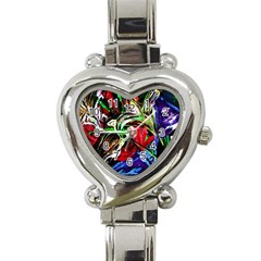 Lillies In The Terracotta Vase 3 Heart Italian Charm Watch by bestdesignintheworld