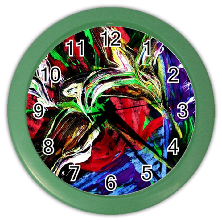 Lillies In The Terracotta Vase 3 Color Wall Clocks