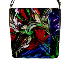 Lillies In The Terracotta Vase 3 Flap Messenger Bag (l)  by bestdesignintheworld